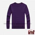 Top qualité pur cachemire couleur unie violet hiver homme pull tricots